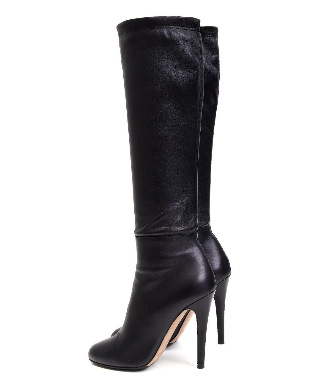 JIMMY CHOO Черные кожаные сапоги, фото 3