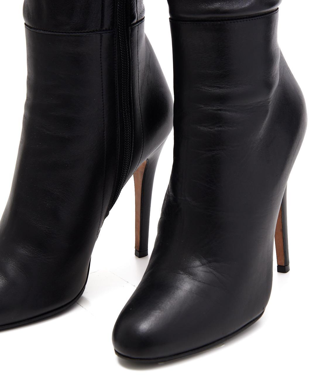 JIMMY CHOO Черные кожаные сапоги, фото 5