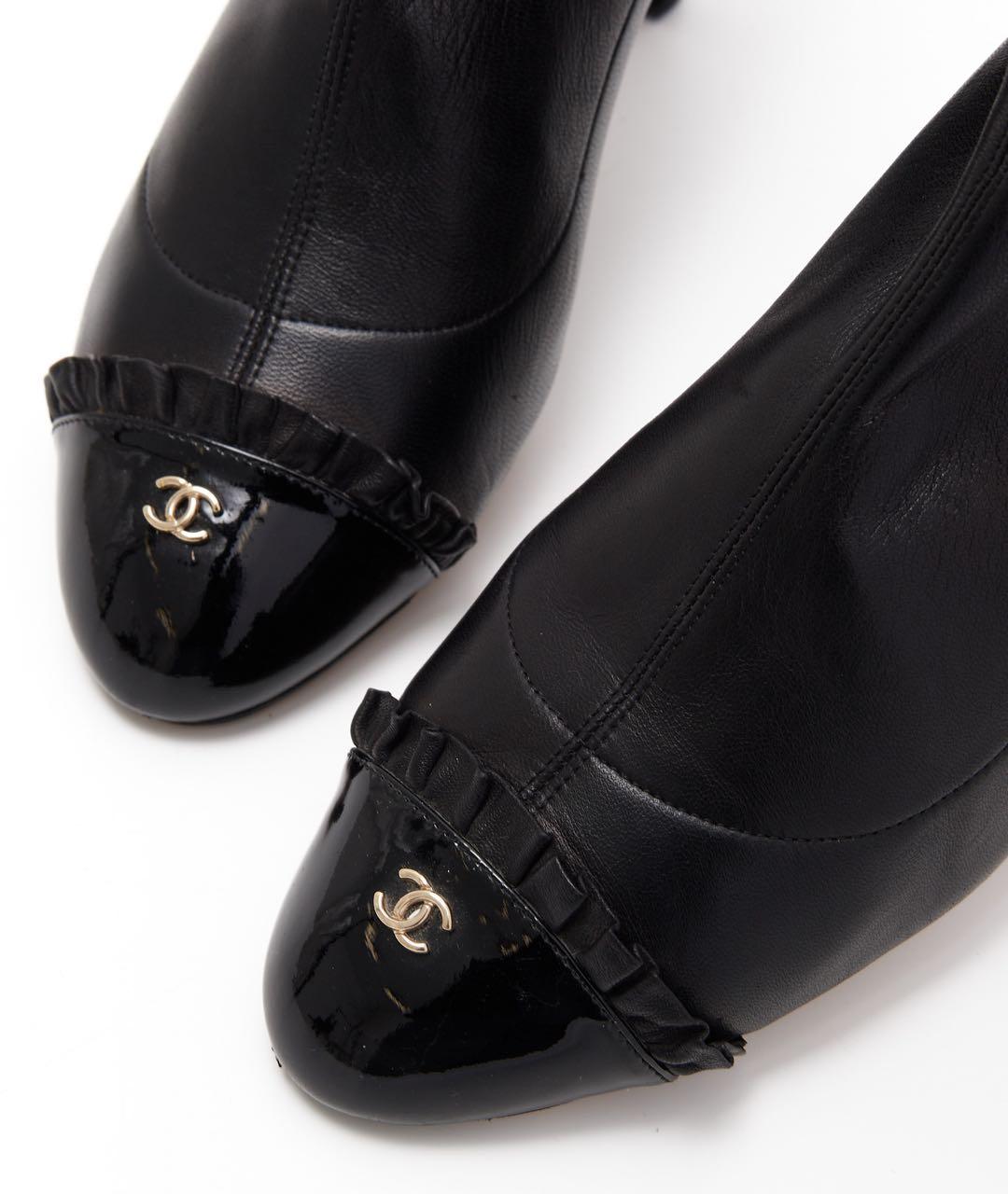 CHANEL Черные кожаные ботильоны, фото 5