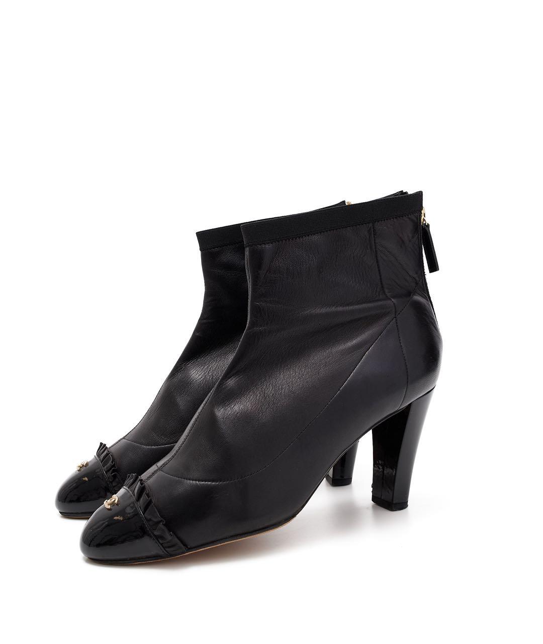 CHANEL Черные кожаные ботильоны, фото 2