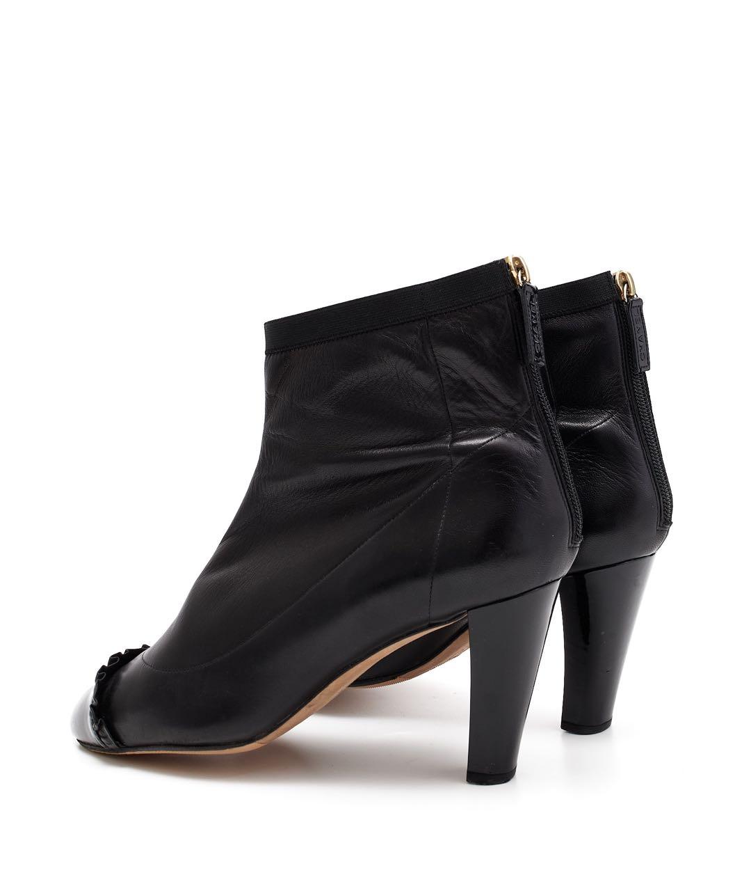 CHANEL Черные кожаные ботильоны, фото 4