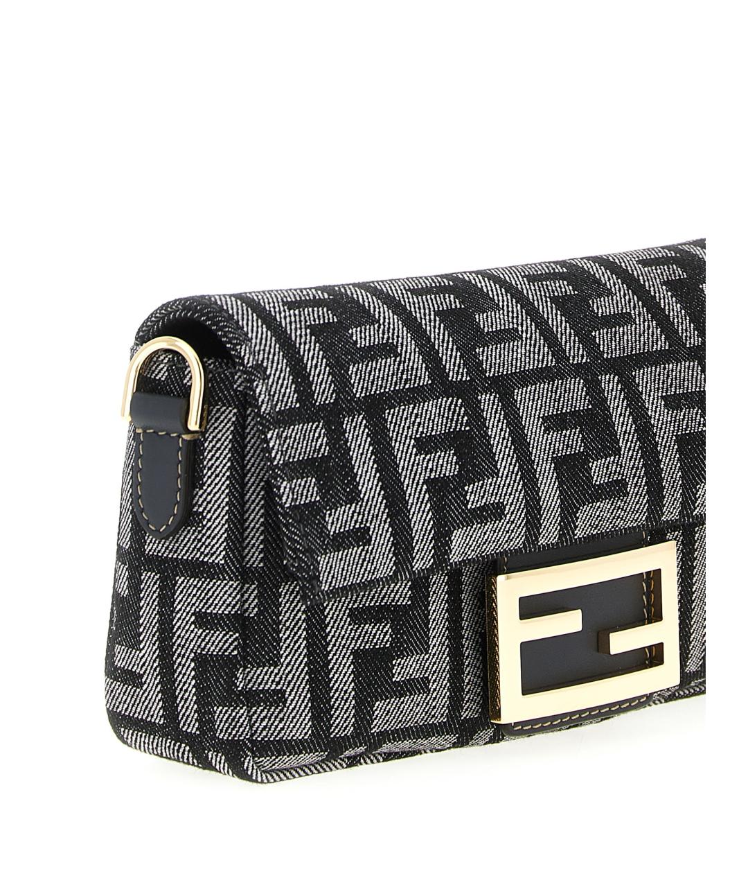 FENDI Черная синтетическая сумка через плечо, фото 3