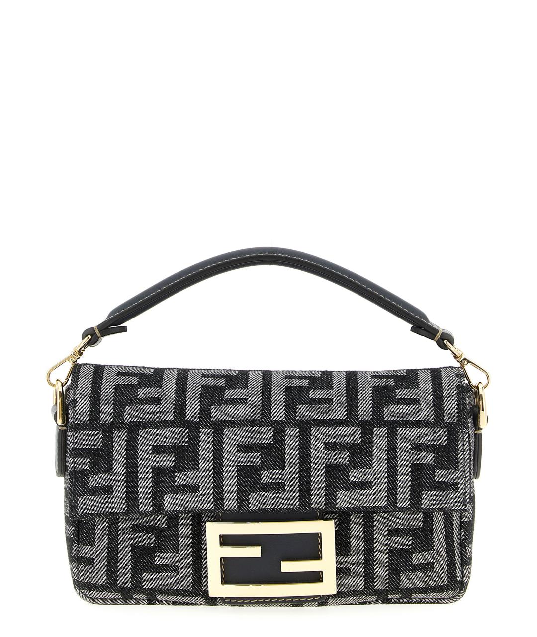 FENDI Черная синтетическая сумка через плечо, фото 1