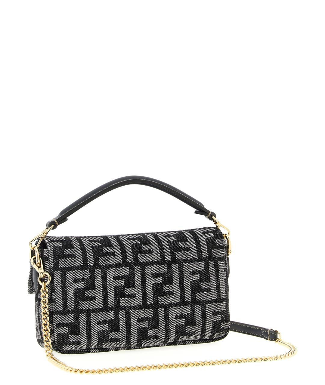 FENDI Черная синтетическая сумка через плечо, фото 2