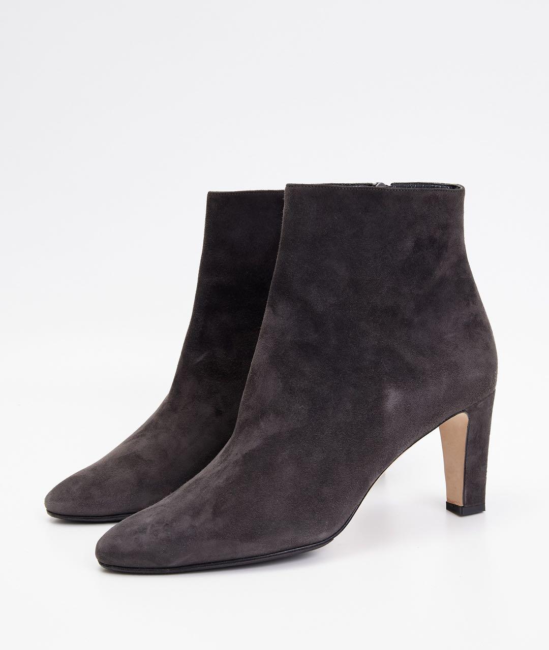 MANOLO BLAHNIK Серые замшевые ботильоны, фото 3