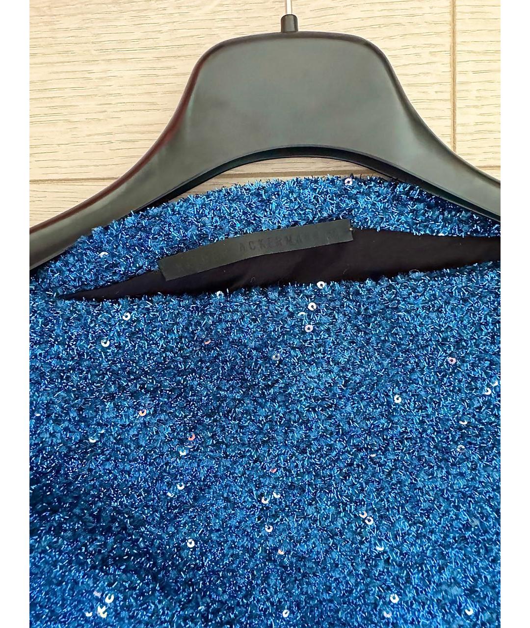 HAIDER ACKERMANN Темно-синий полиэстеровый джемпер / свитер, фото 4