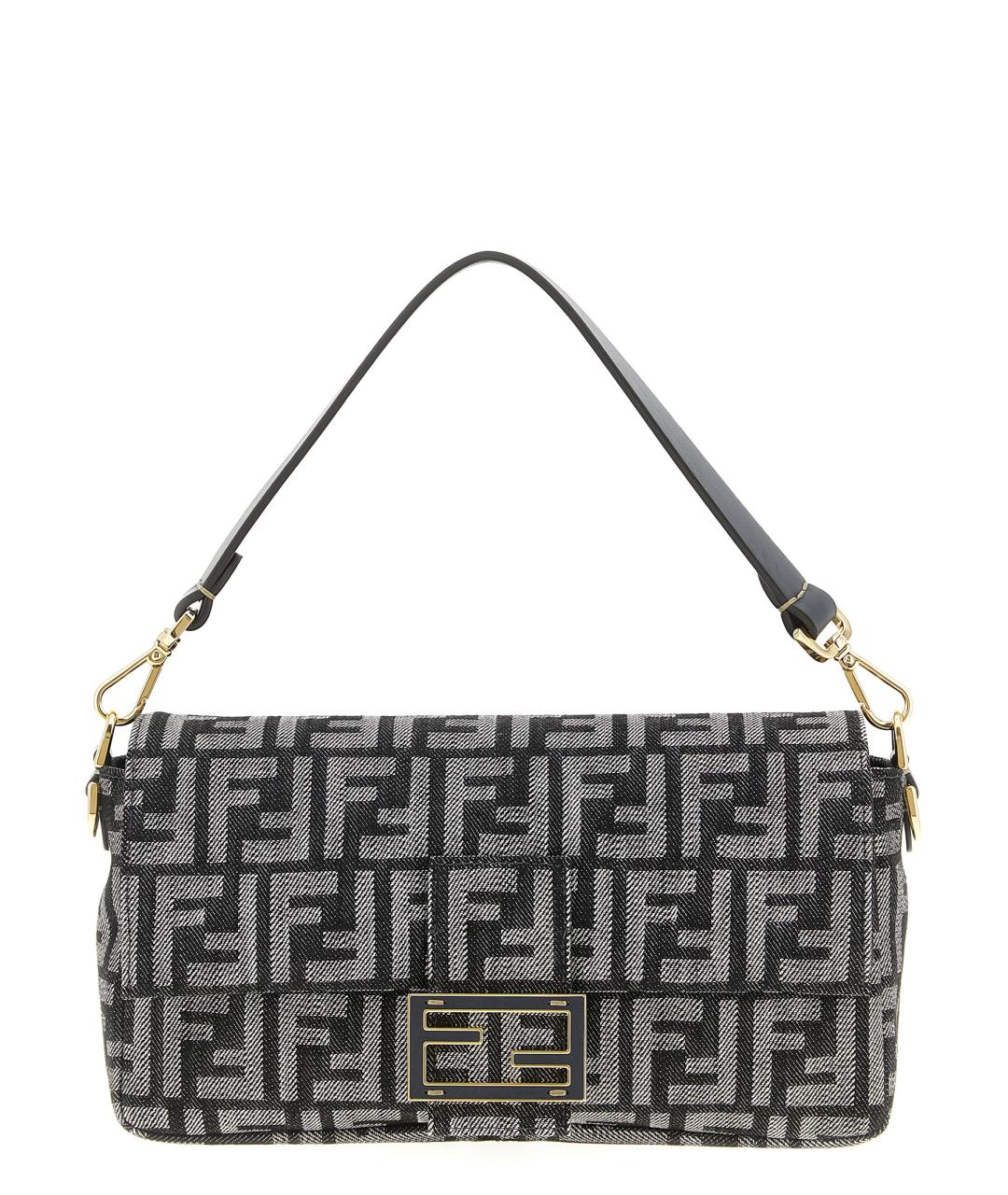 FENDI Черная синтетическая сумка через плечо, фото 1