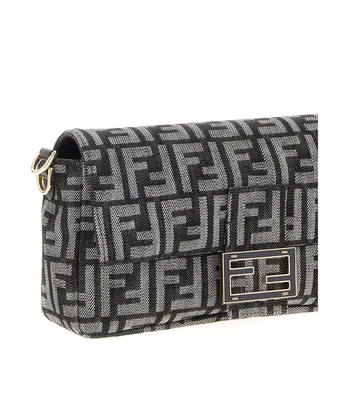 FENDI Черная синтетическая сумка через плечо, фото 3