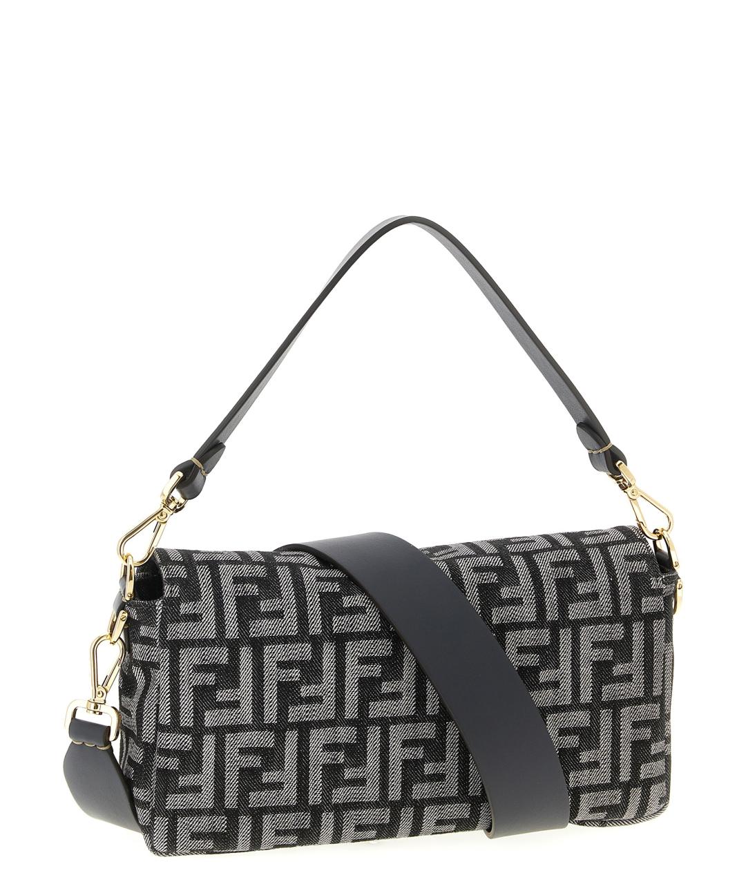 FENDI Черная синтетическая сумка через плечо, фото 2