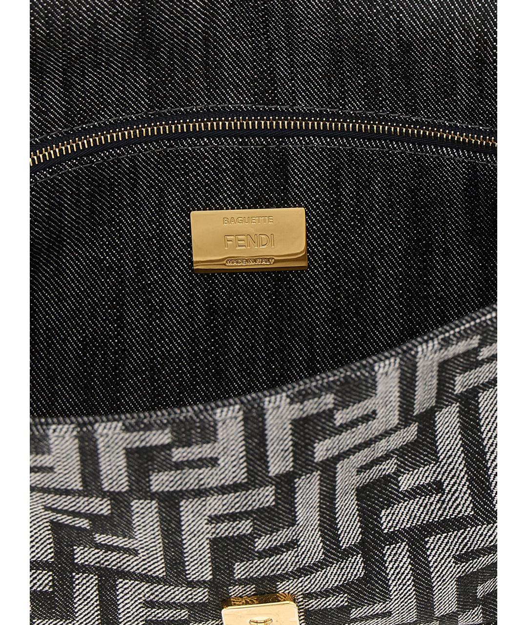 FENDI Черная синтетическая сумка через плечо, фото 4