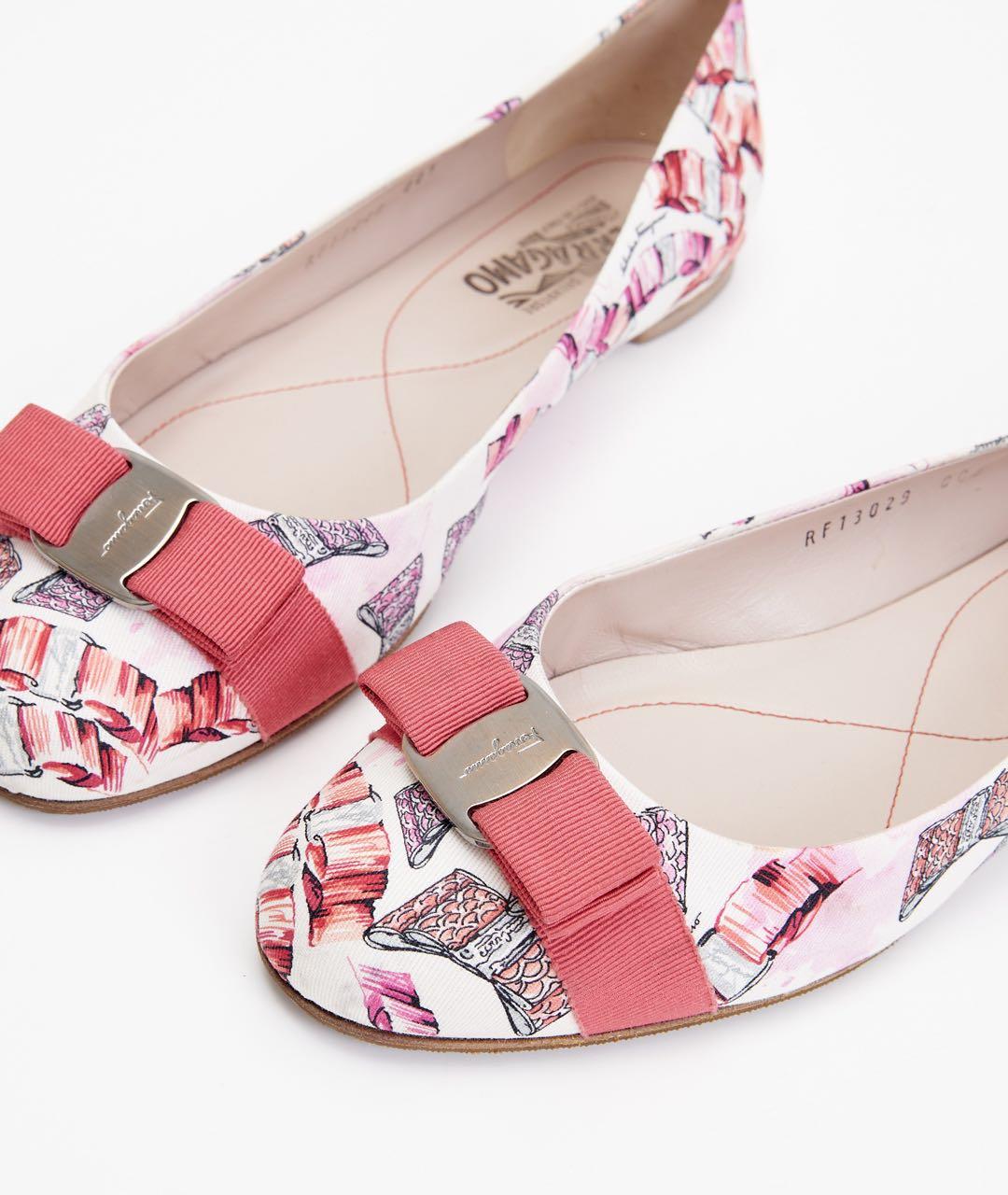 FERRAGAMO Розовые текстильные балетки, фото 4