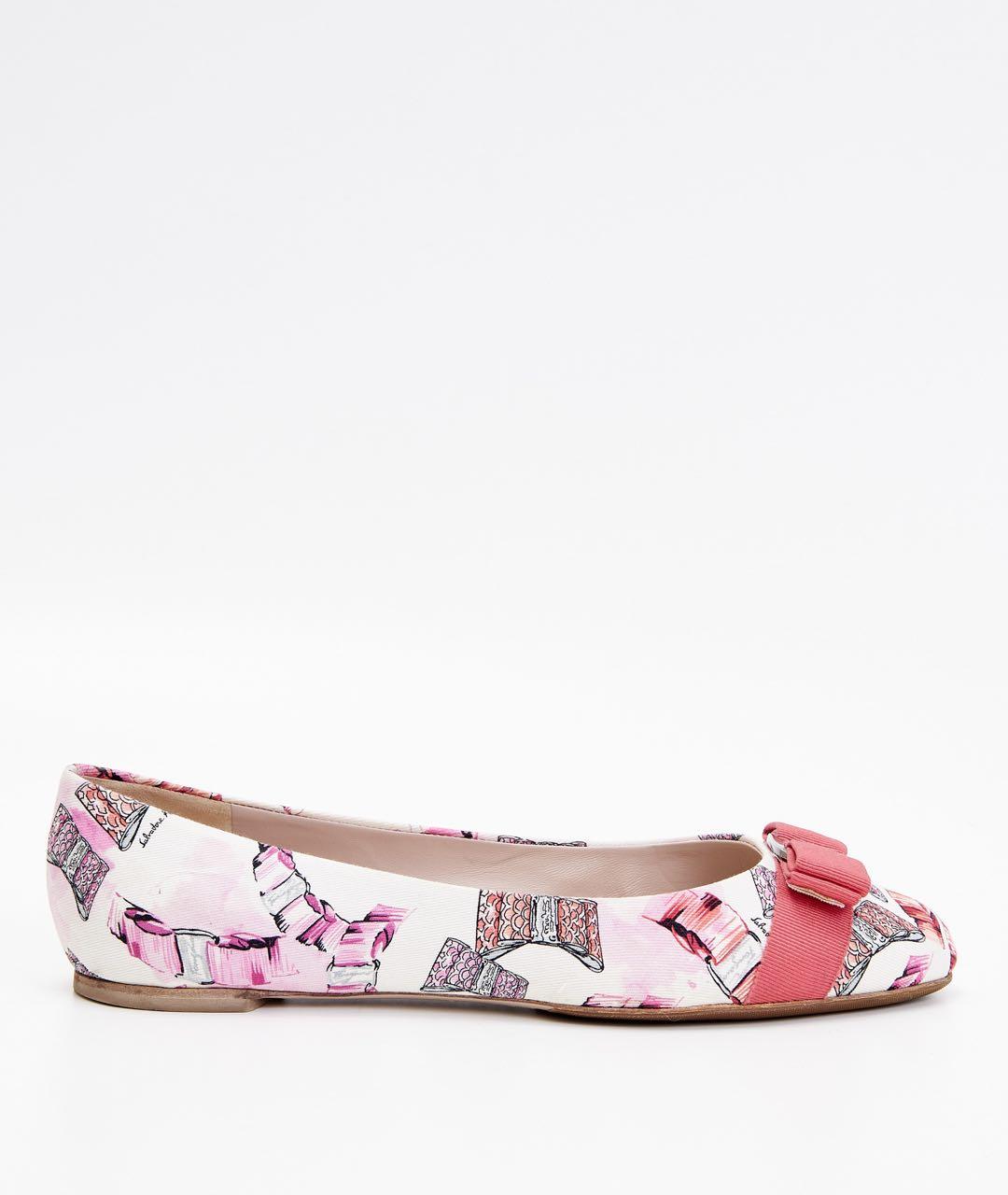 FERRAGAMO Розовые текстильные балетки, фото 7