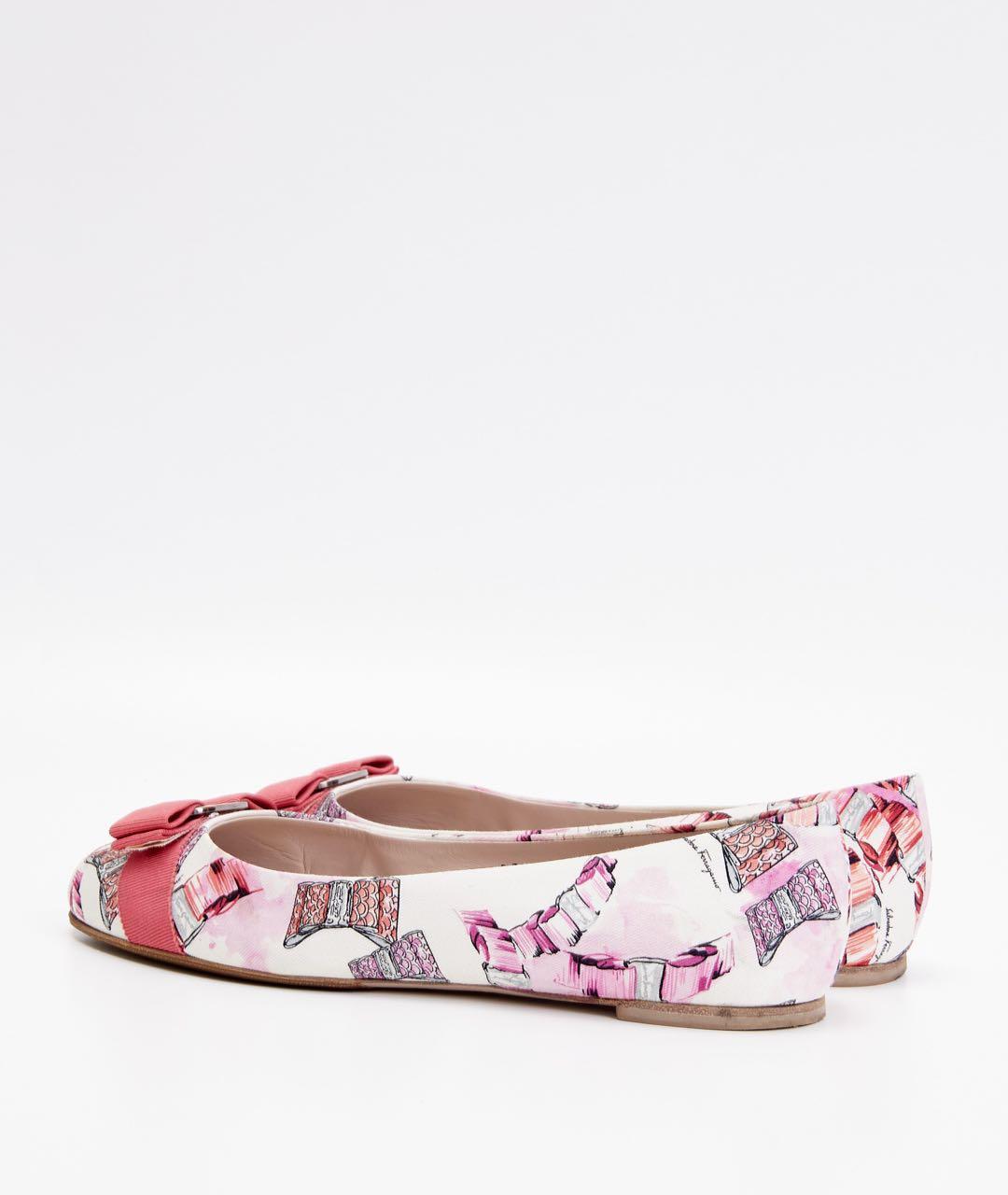 FERRAGAMO Розовые текстильные балетки, фото 5