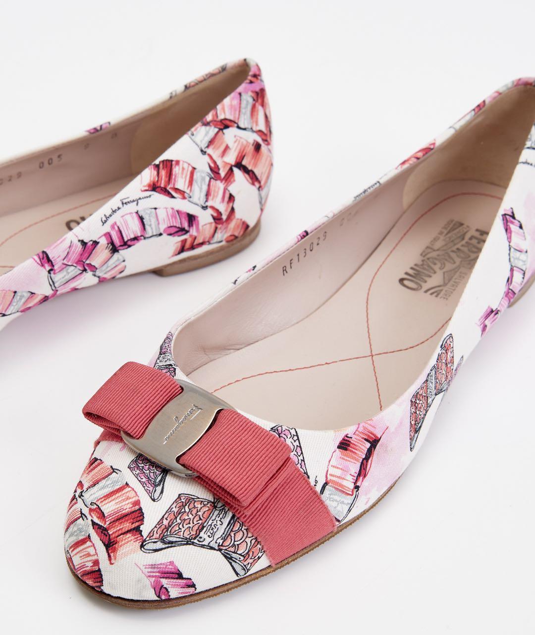 FERRAGAMO Розовые текстильные балетки, фото 6