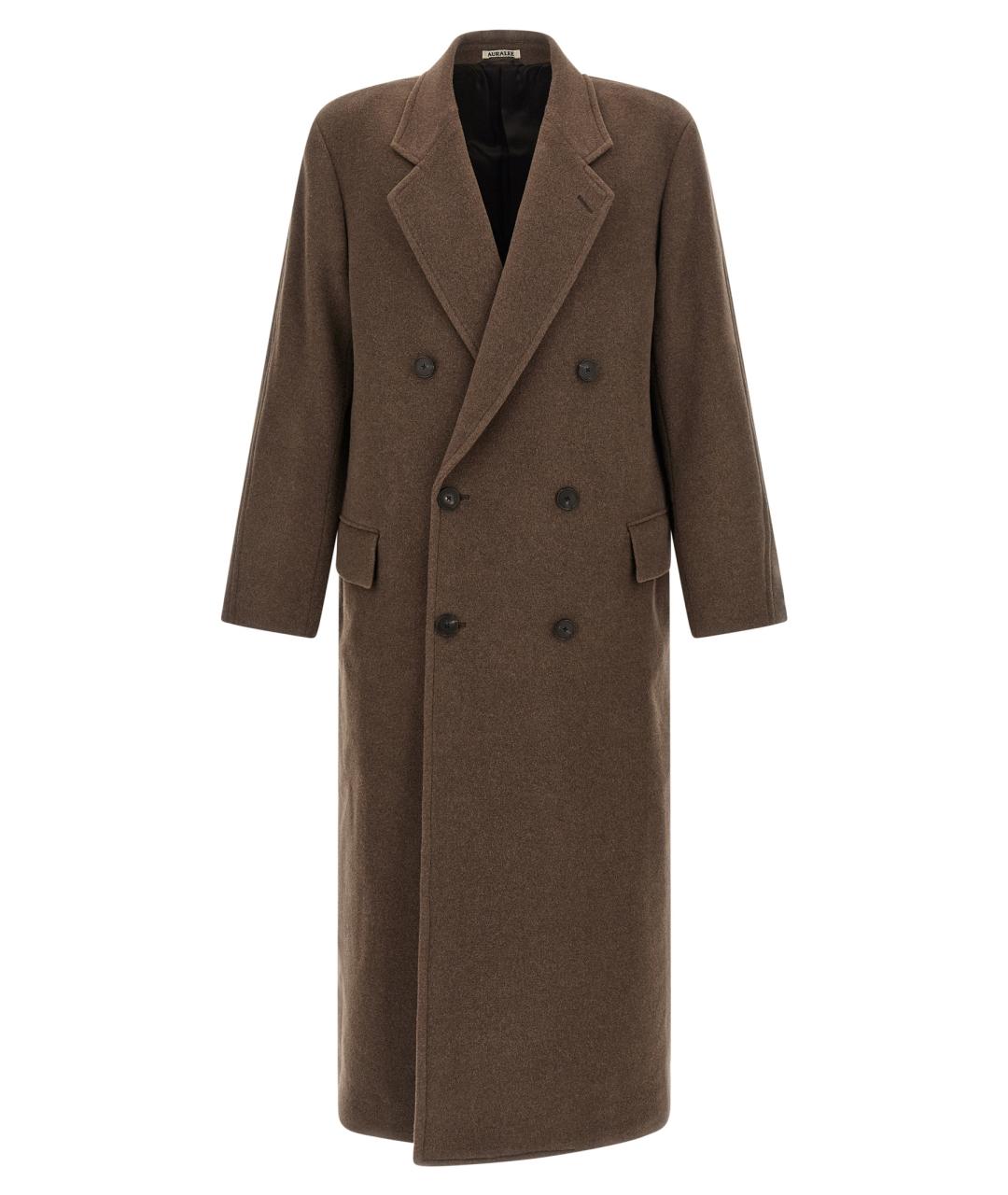 AURALEE Коричневое шерстяное пальто, фото 1