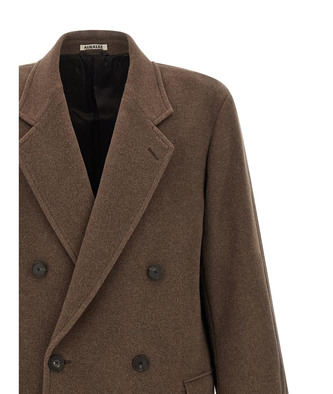 AURALEE Коричневое шерстяное пальто, фото 3