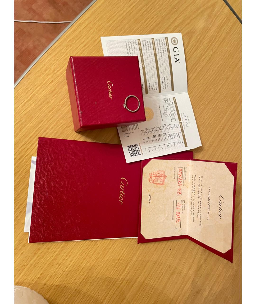 CARTIER Серебряное платиновое кольцо, фото 5