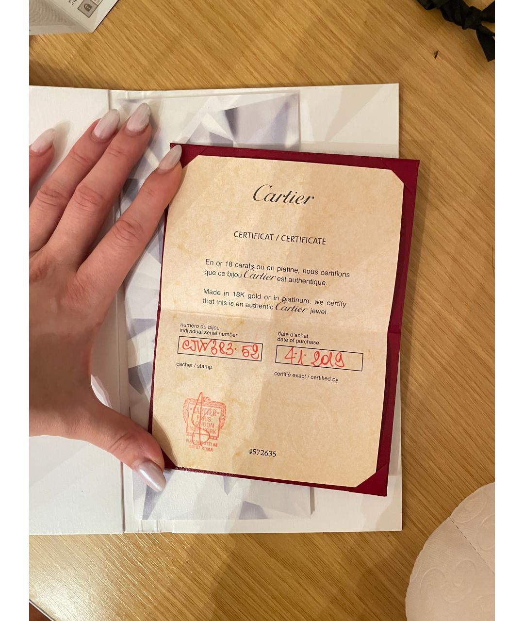 CARTIER Серебряное платиновое кольцо, фото 4