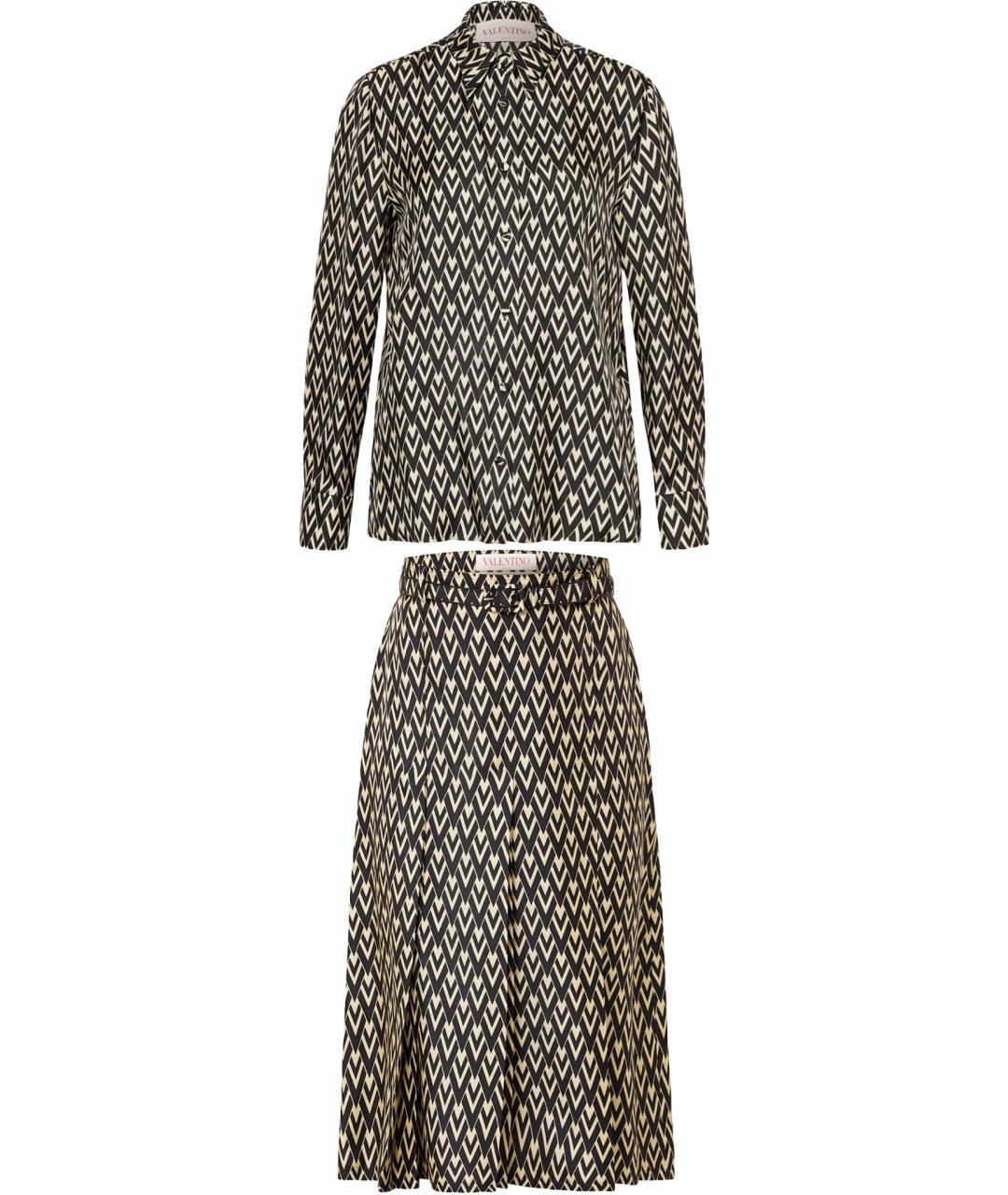 VALENTINO Мульти шелковый костюм с юбками, фото 1