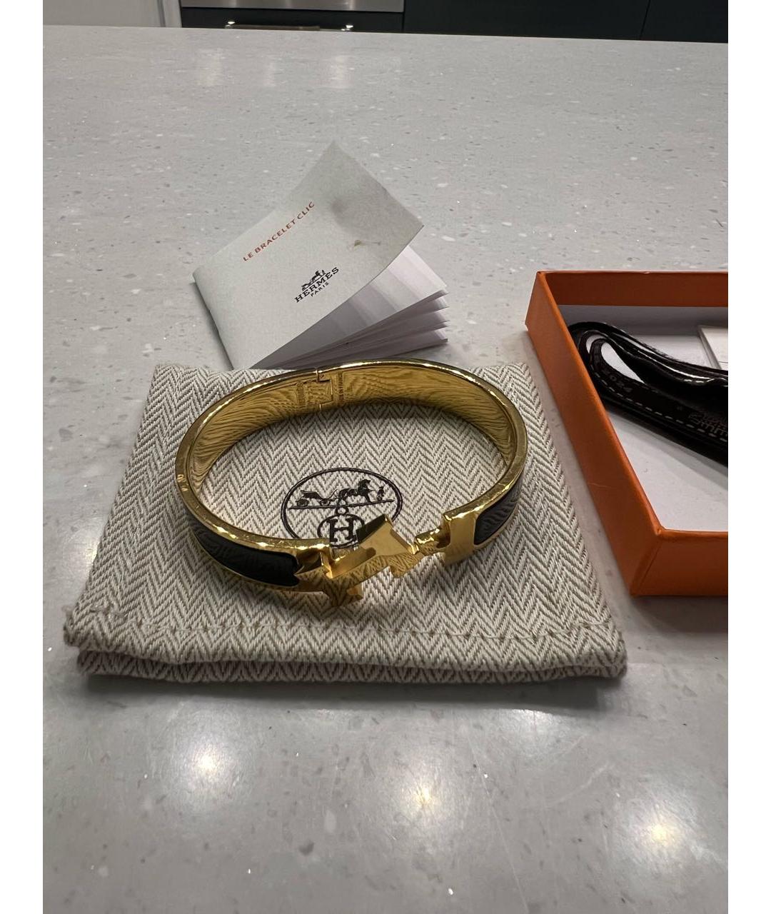 HERMES Черный браслет, фото 7