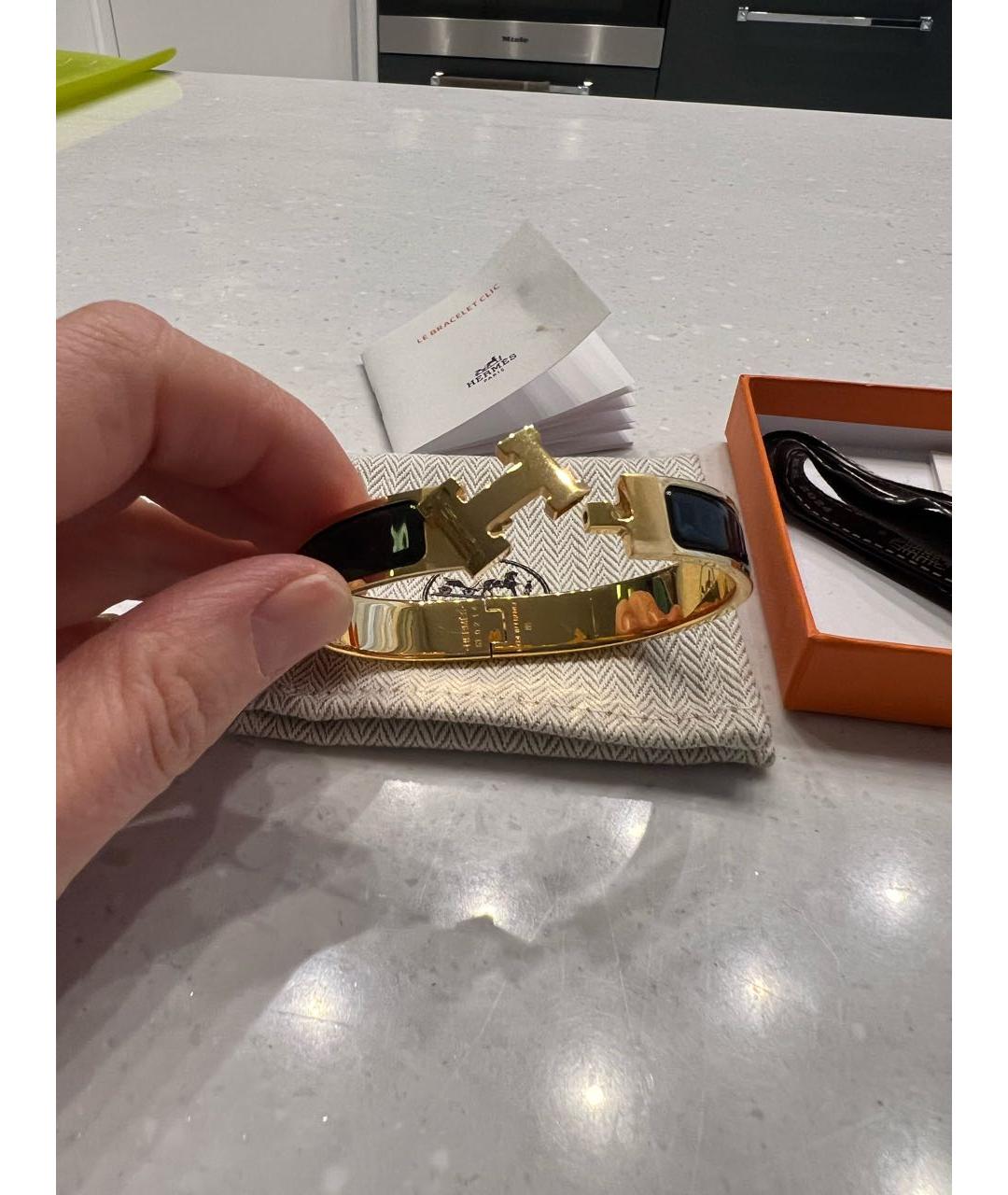 HERMES Черный браслет, фото 8