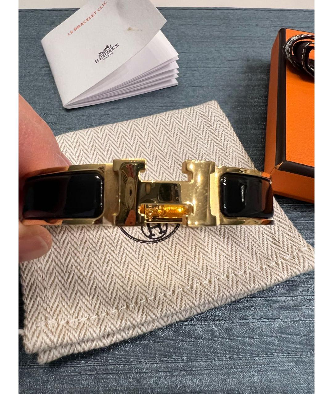HERMES Черный браслет, фото 3