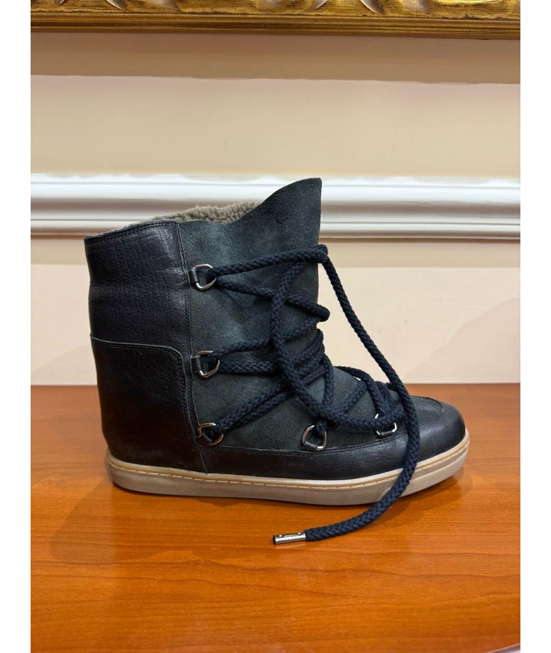 ISABEL MARANT Черные кожаные ботинки, фото 6