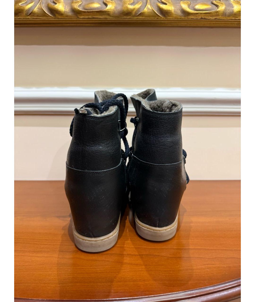 ISABEL MARANT Черные кожаные ботинки, фото 4