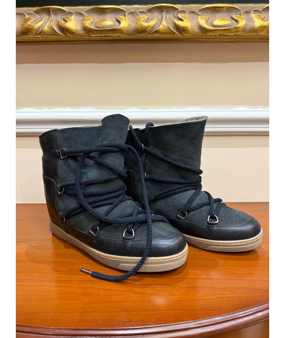 ISABEL MARANT Черные кожаные ботинки, фото 2