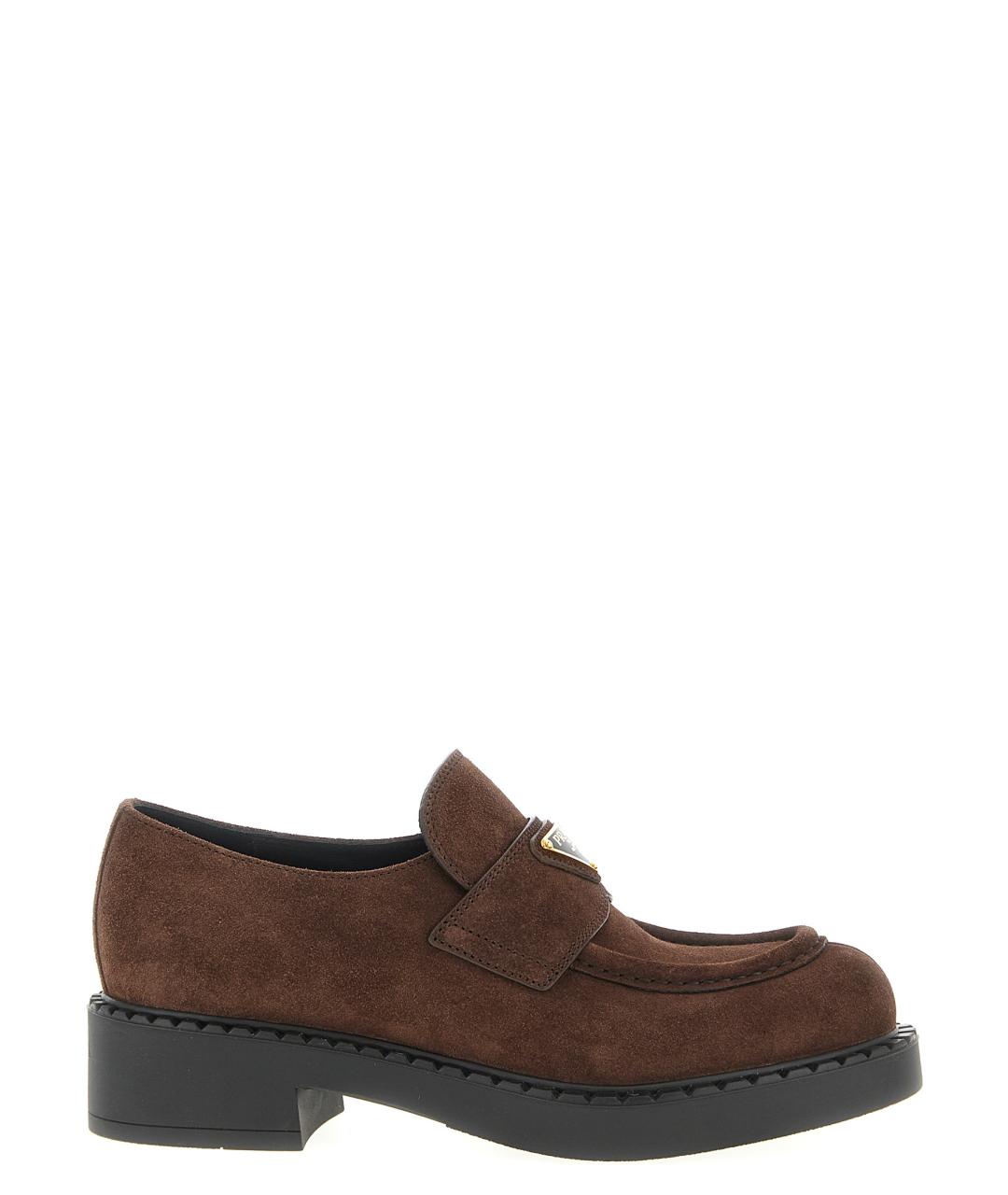 PRADA Коричневые замшевые лоферы, фото 1