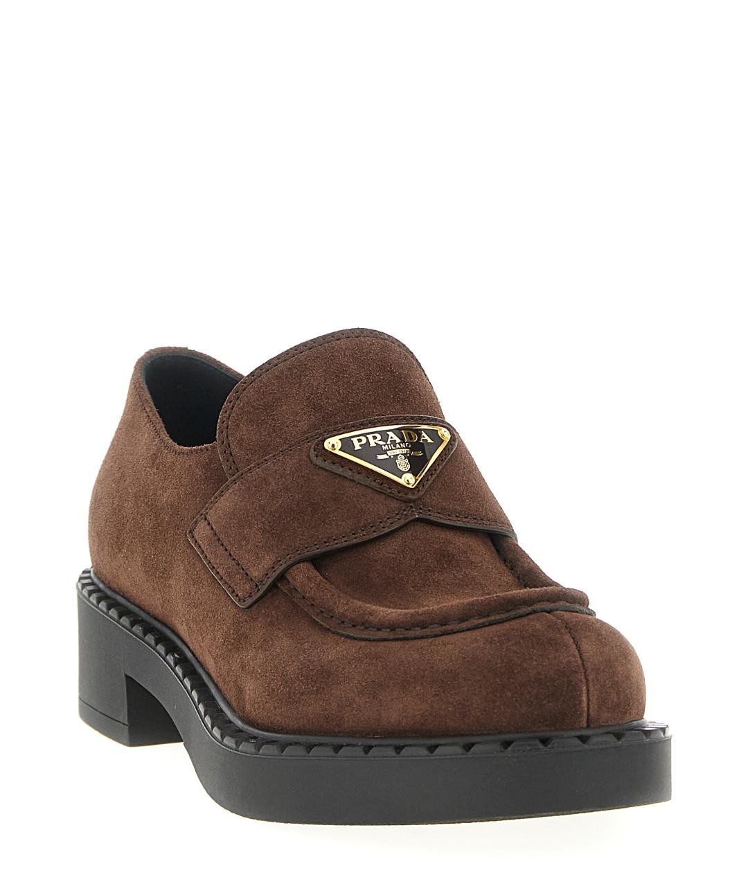 PRADA Коричневые замшевые лоферы, фото 2