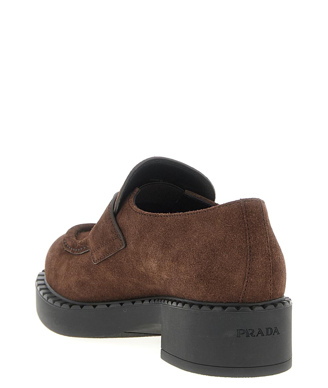 PRADA Коричневые замшевые лоферы, фото 3