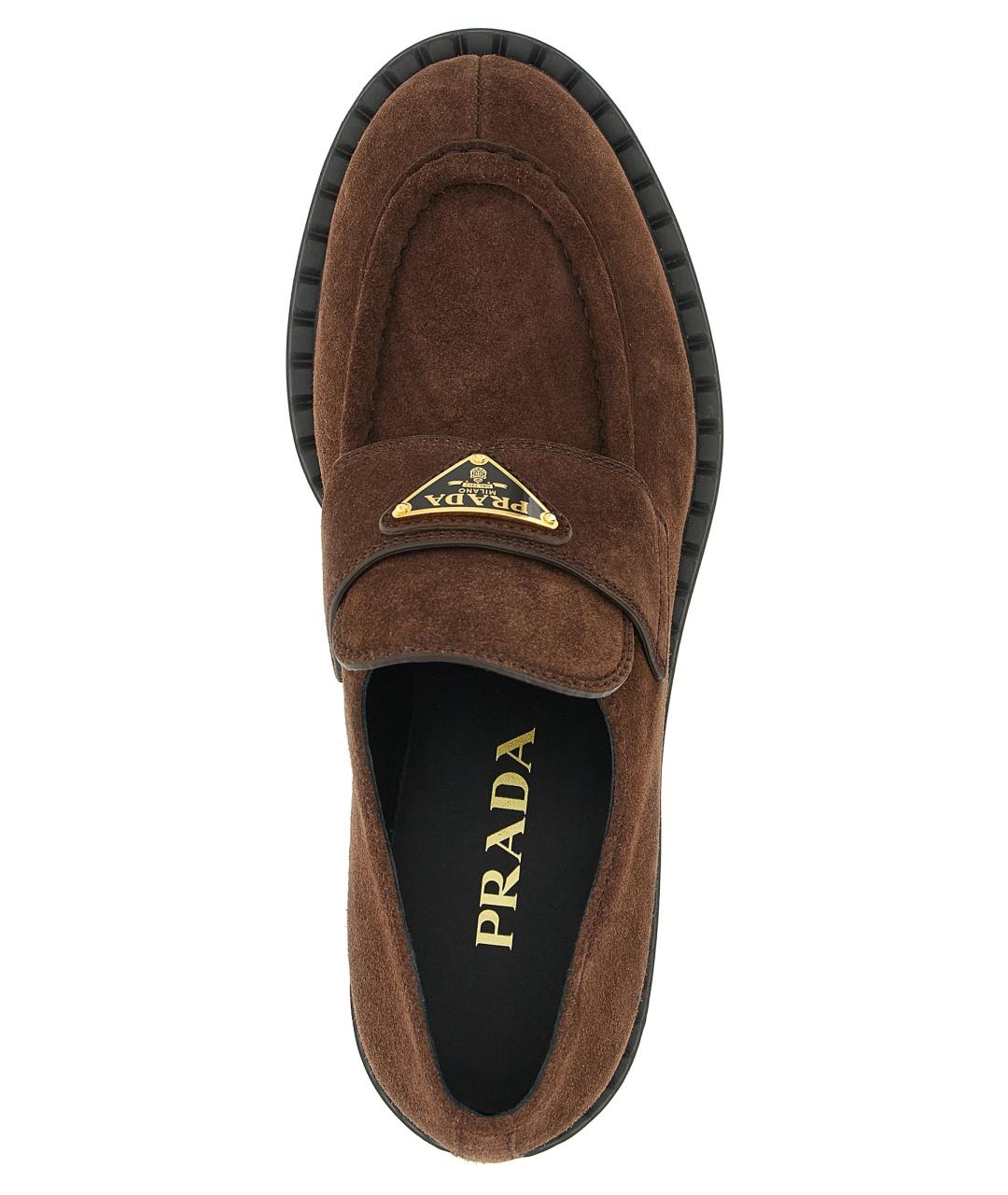 PRADA Коричневые замшевые лоферы, фото 4