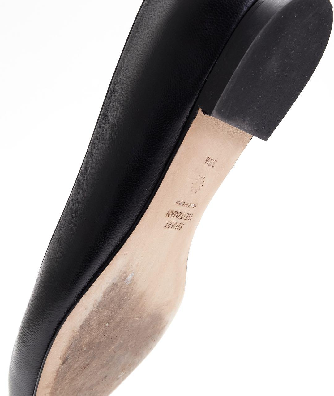 STUART WEITZMAN Черные кожаные балетки, фото 3