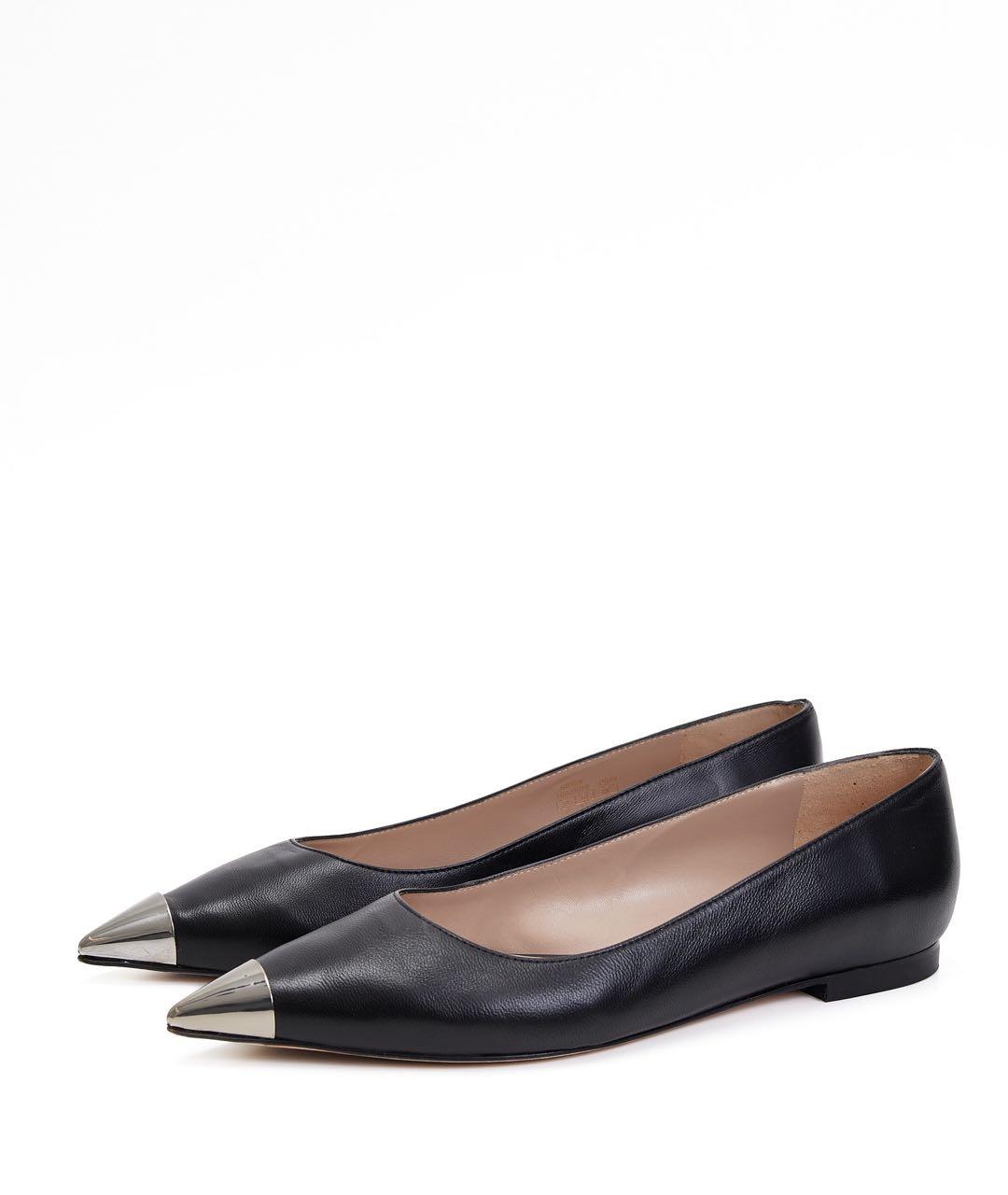 STUART WEITZMAN Черные кожаные балетки, фото 2