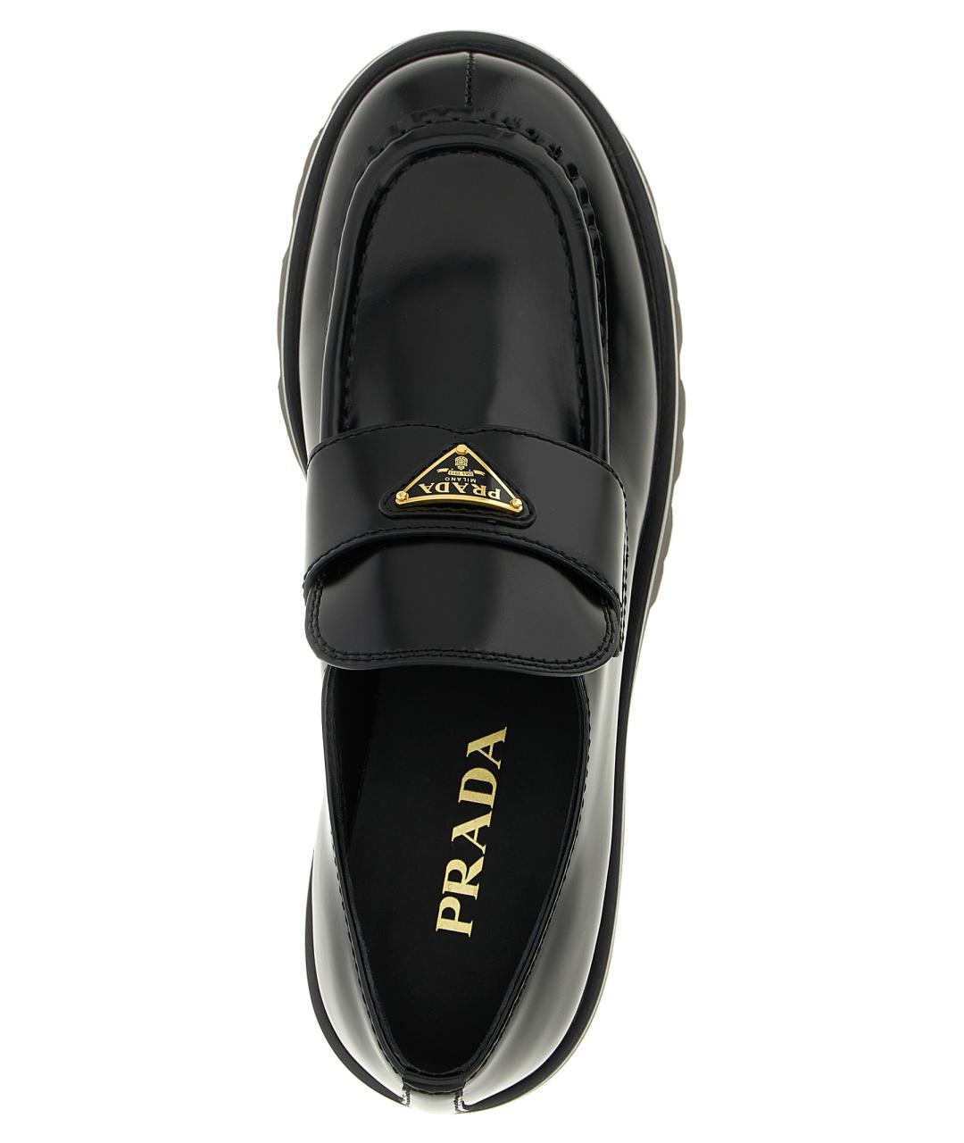 PRADA Черные кожаные лоферы, фото 4