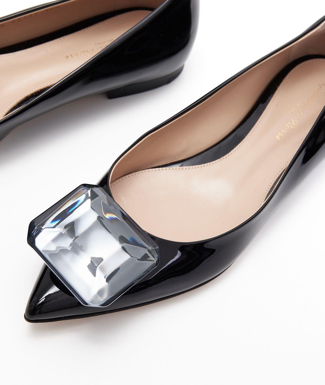 GIANVITO ROSSI Черные балетки из лакированной кожи, фото 4