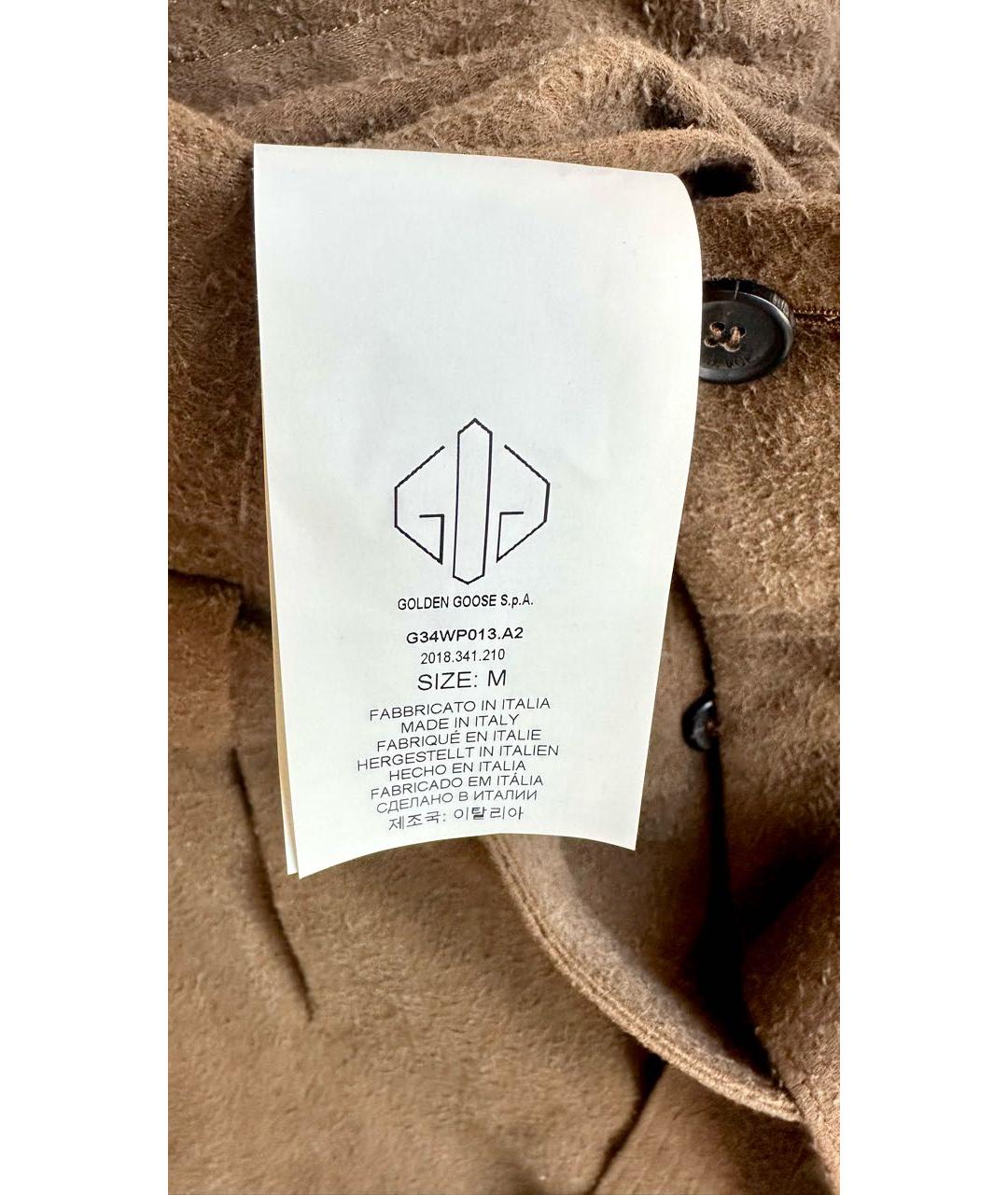 GOLDEN GOOSE DELUXE BRAND Коричневые хлопковые капри, фото 7