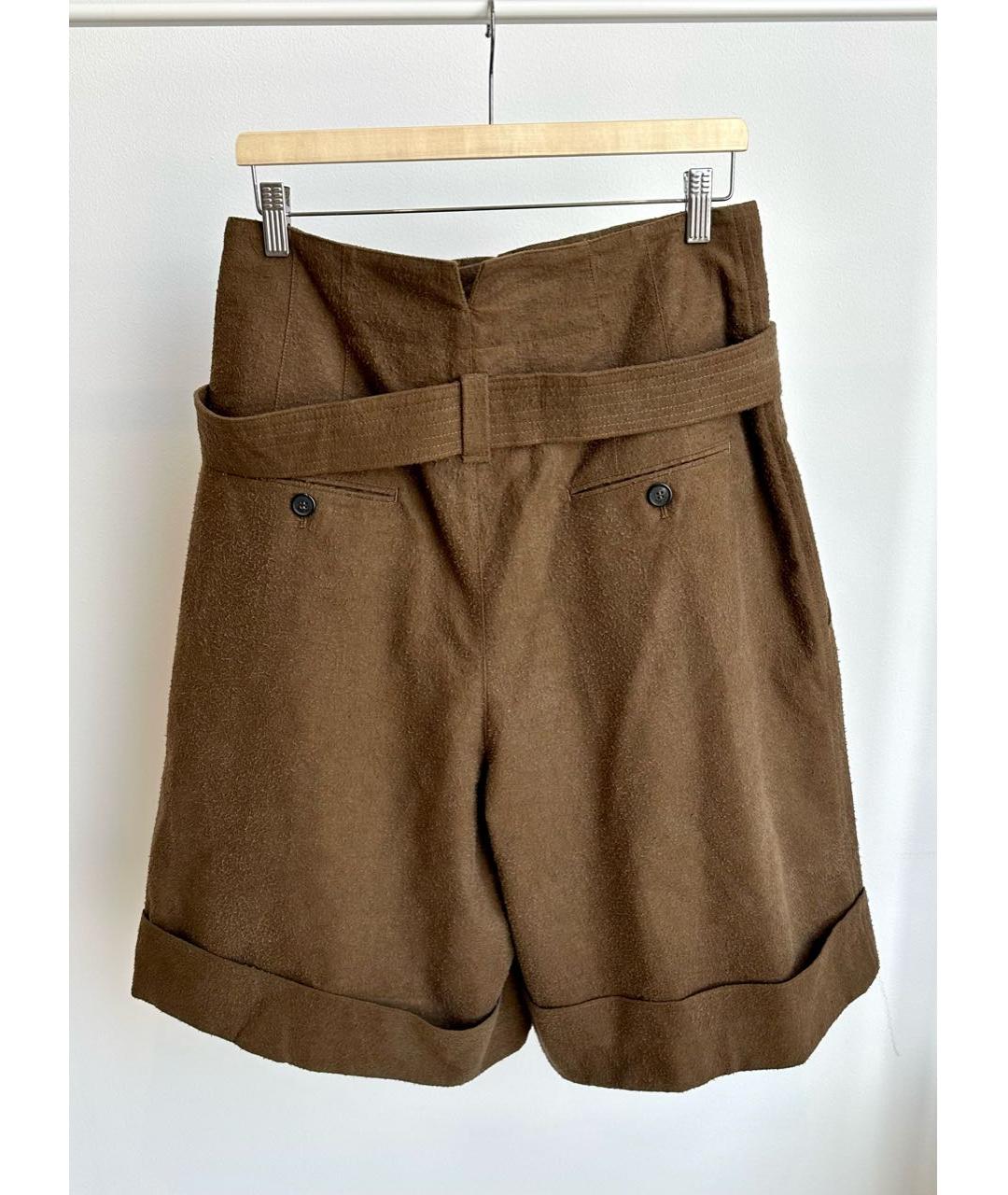 GOLDEN GOOSE DELUXE BRAND Коричневые хлопковые капри, фото 3