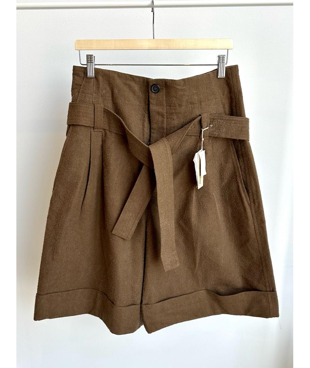 GOLDEN GOOSE DELUXE BRAND Коричневые хлопковые капри, фото 2