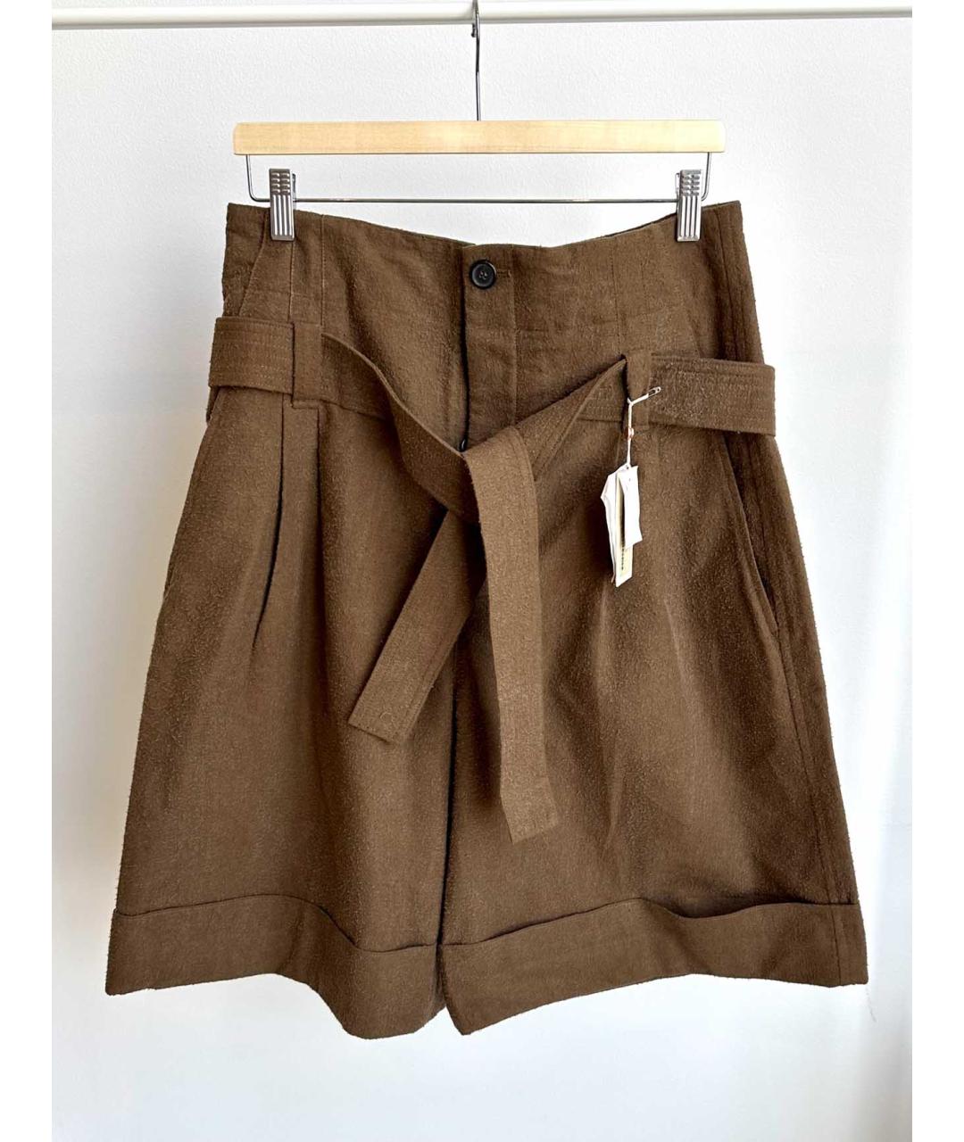 GOLDEN GOOSE DELUXE BRAND Коричневые хлопковые капри, фото 9