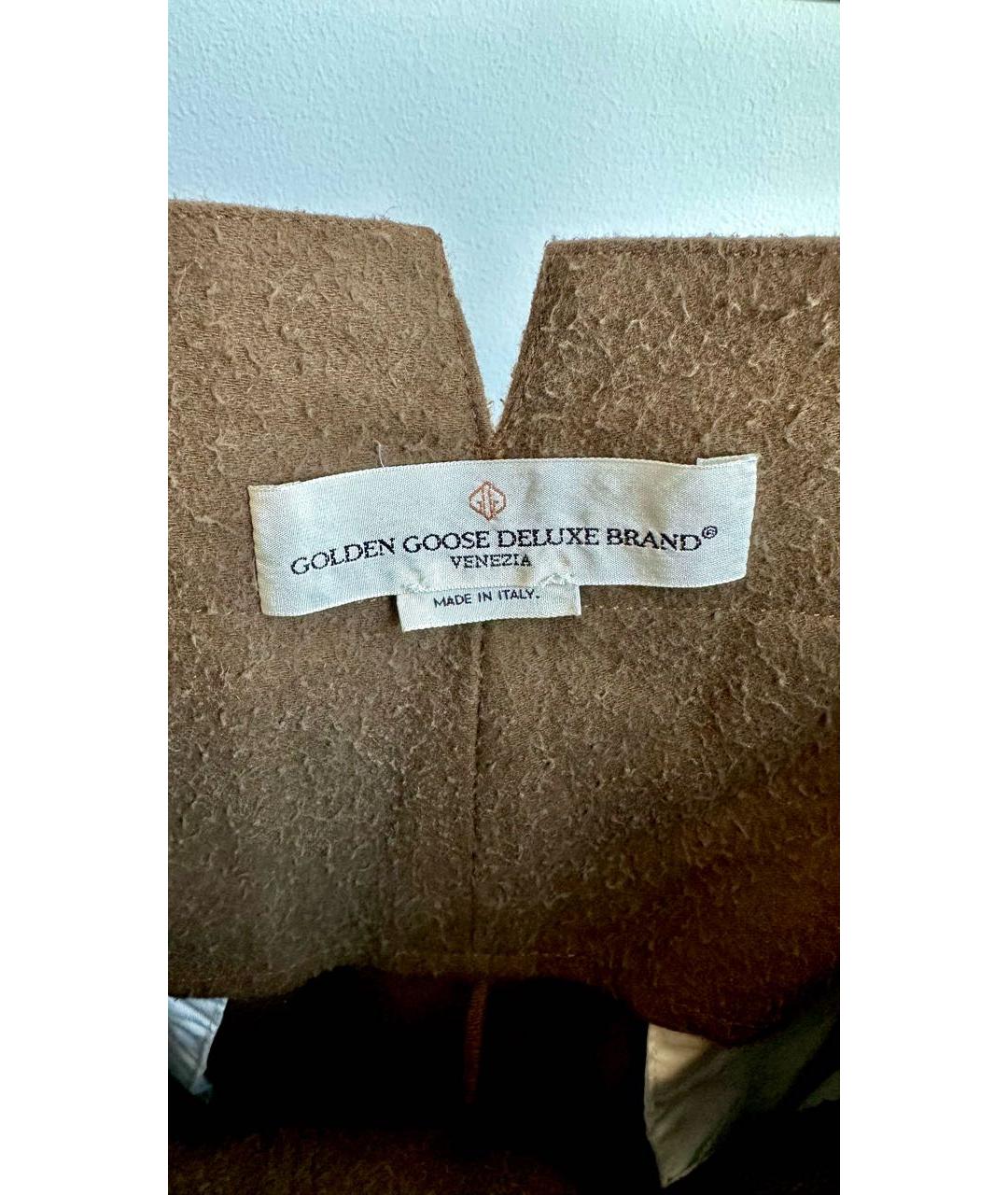 GOLDEN GOOSE DELUXE BRAND Коричневые хлопковые капри, фото 6