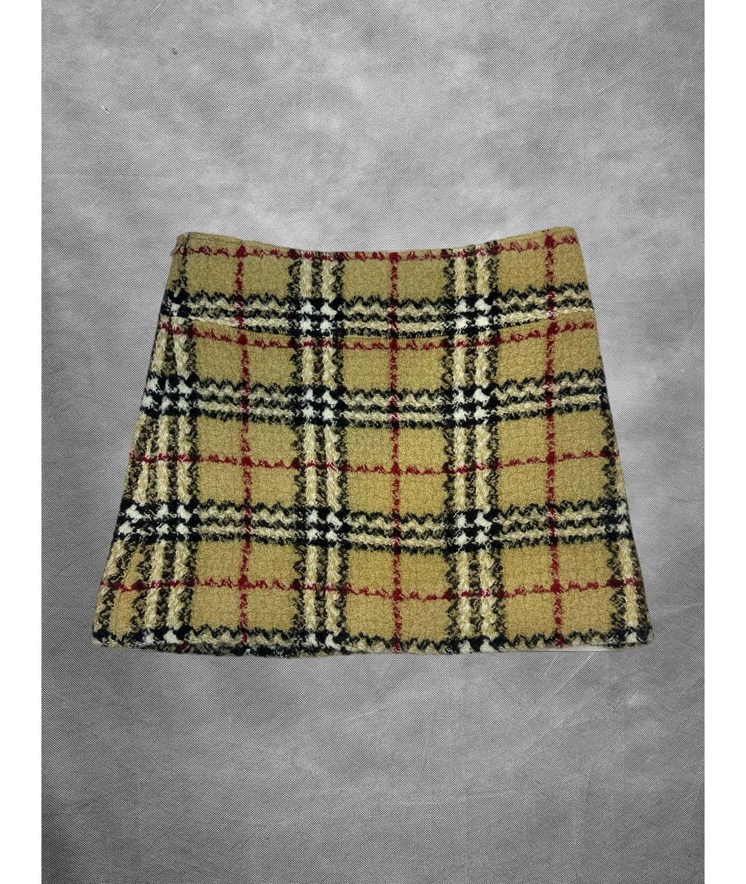 BURBERRY Мульти шерстяная юбка мини, фото 8