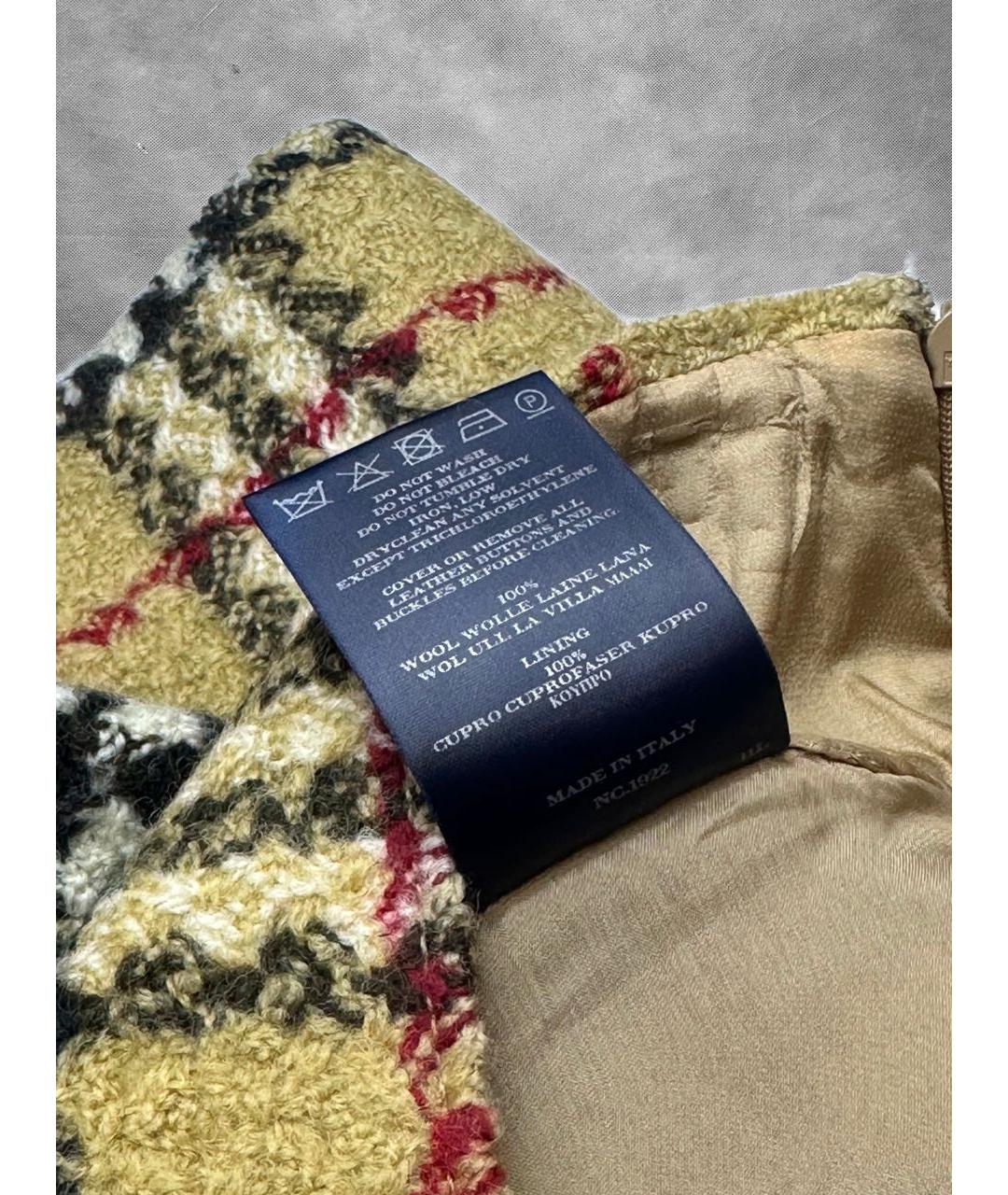 BURBERRY Мульти шерстяная юбка мини, фото 7