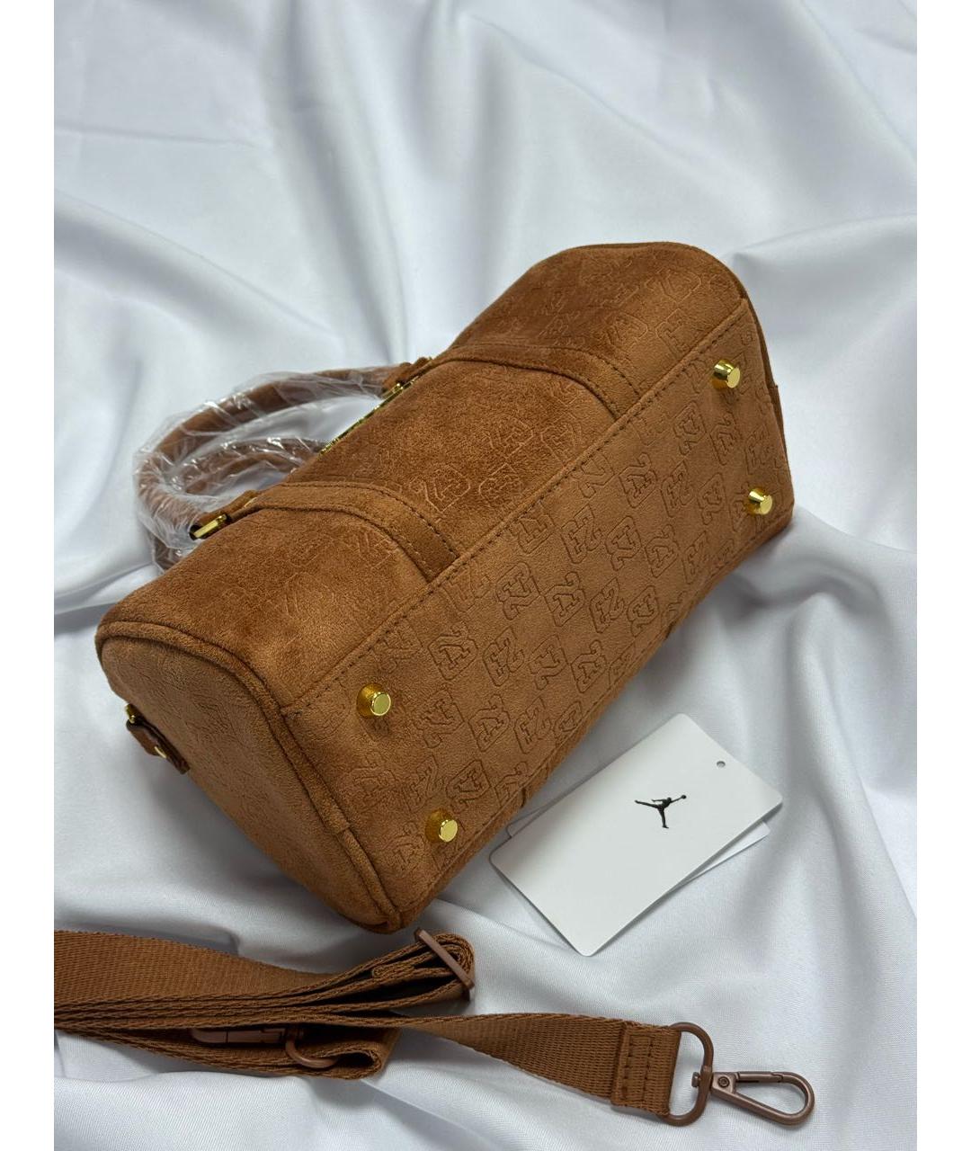 JORDAN Коричневая замшевая сумка через плечо, фото 7