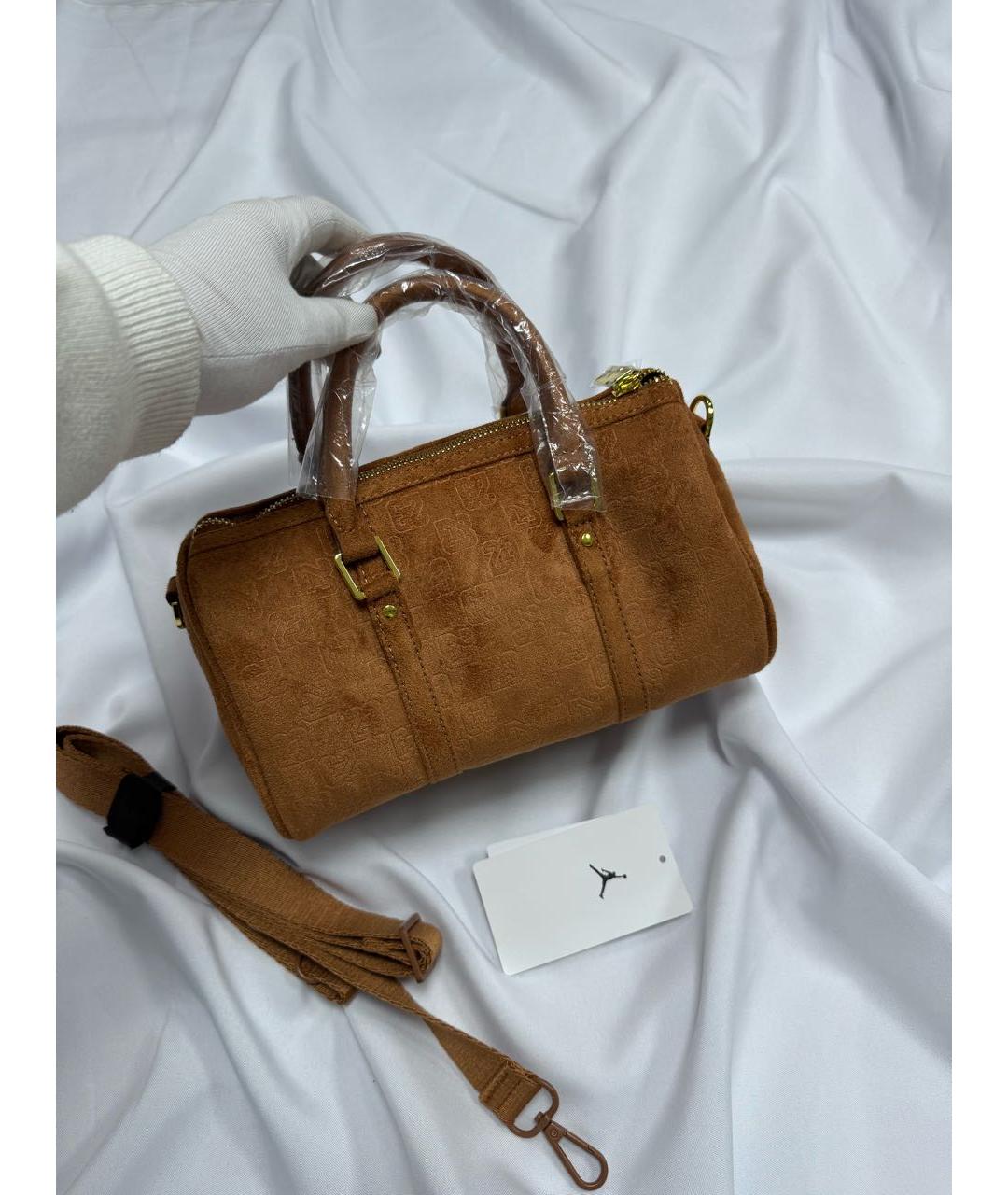 JORDAN Коричневая замшевая сумка через плечо, фото 6