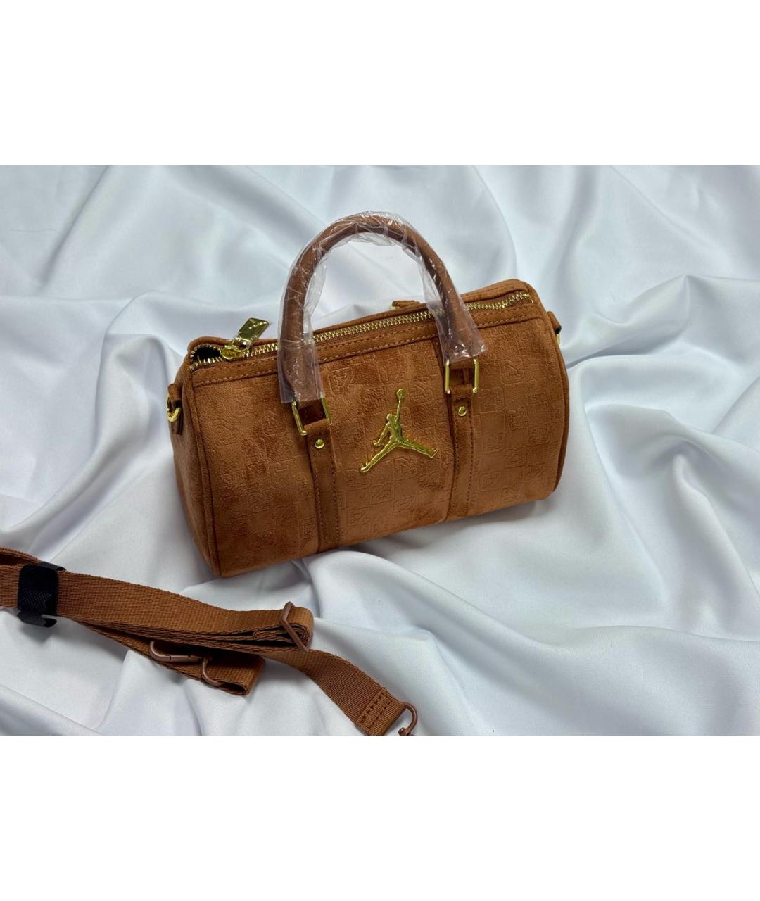 JORDAN Коричневая замшевая сумка через плечо, фото 2