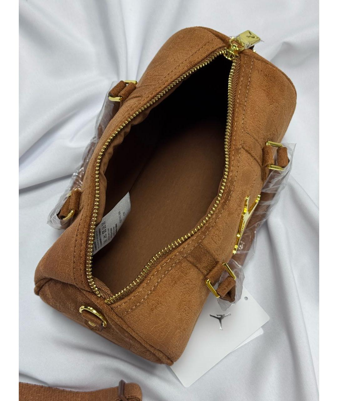 JORDAN Коричневая замшевая сумка через плечо, фото 8