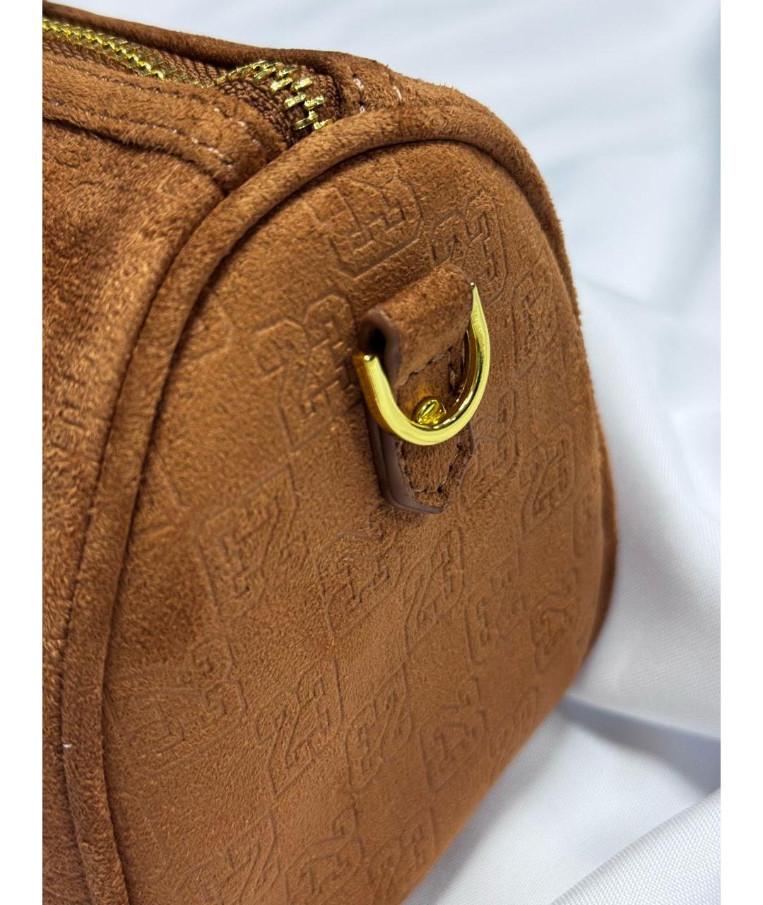 JORDAN Коричневая замшевая сумка через плечо, фото 4