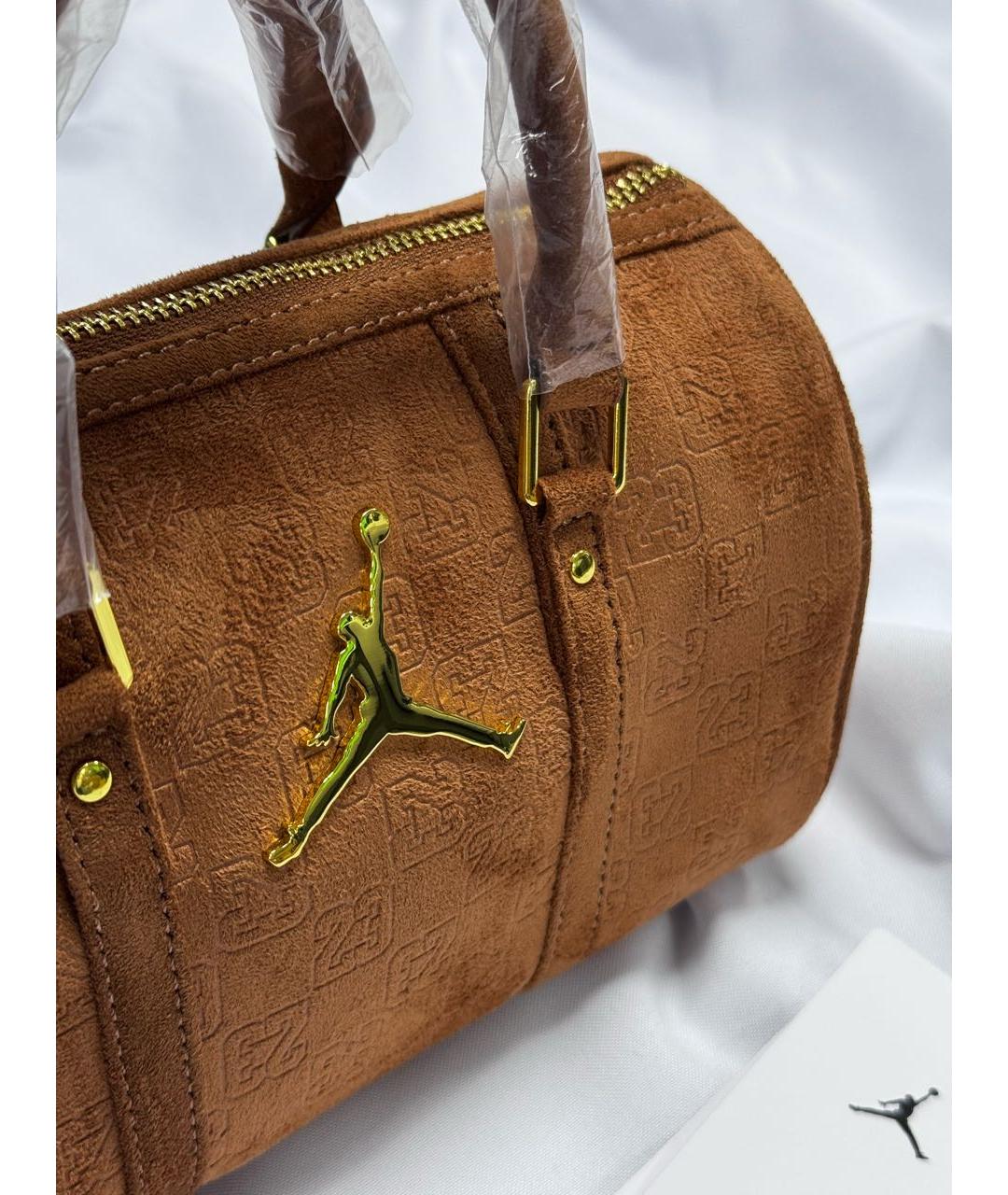 JORDAN Коричневая замшевая сумка через плечо, фото 3
